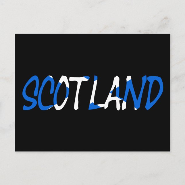Cartão Postal Escócia sobreposta à Scottish Flag pcnt (Frente)