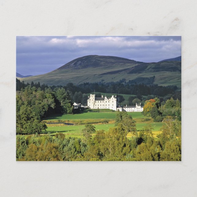 Cartão Postal Escócia, Tayside, Blair Castle. Em uma esmeralda (Frente)