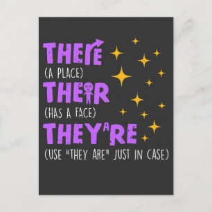 Cartão Postal Escola de Ensino de Inglês Professora de Gramática