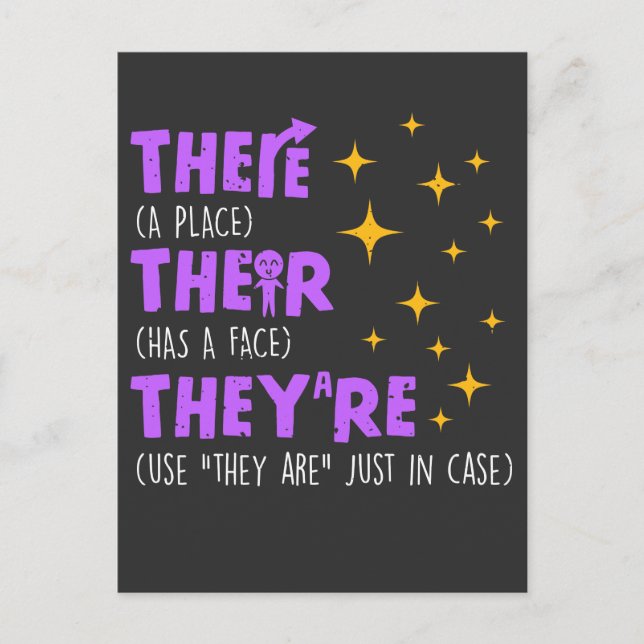 Cartão Postal Escola de Ensino de Inglês Professora de Gramática (Frente)