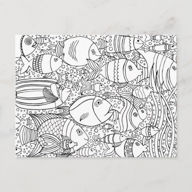 Cartão Postal Escola De Peixe Inspirada (Frente)