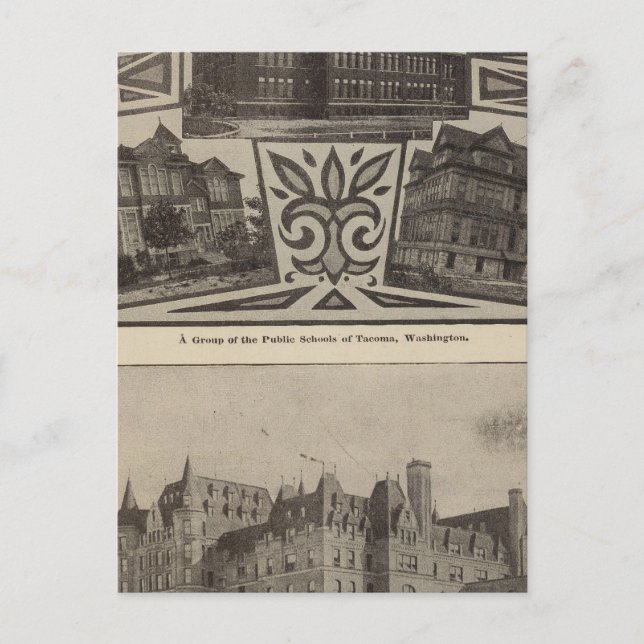 Cartão Postal Escolas, Tacoma, Lava (Frente)