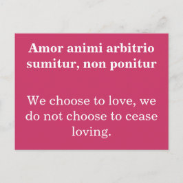 Cartão Postal Escolha amar - citação de Publilius Syrus