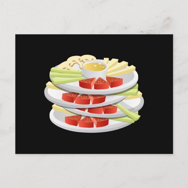 Cartão Postal Escolha de comida com defeito crudités (Frente)
