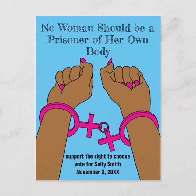 Cartão Postal Escolha Pró - Saia da Pele Escura de Autonomia Vot (Frente)