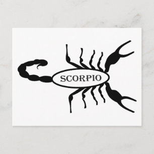 Cartão Postal Escorpião Preto Signo do Zodíaco Escorpião