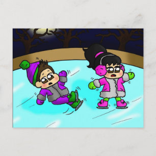 Cartão Postal Escorregar no gelo