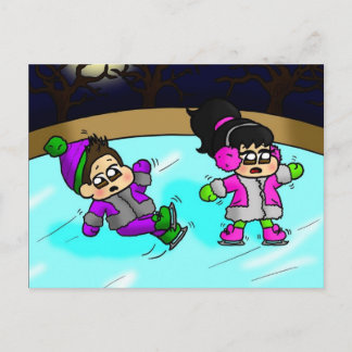 Cartão Postal Escorregar no gelo