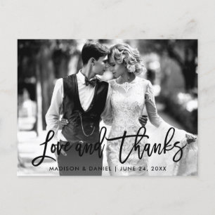 Cartão Postal Escoteiro de Obrigados de amor preto e branco