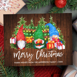 Cartão Postal Escova Escova da Madeira de Natal Luz dos Gnomos