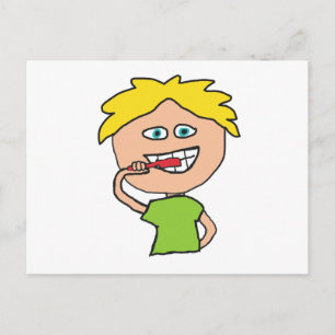 Cartão Postal Escovando os Dentes