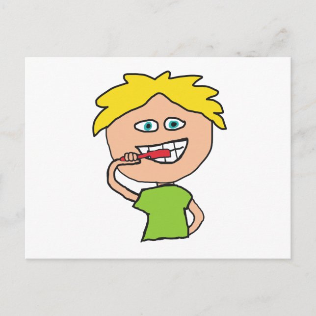 Cartão Postal Escovando os Dentes (Frente)