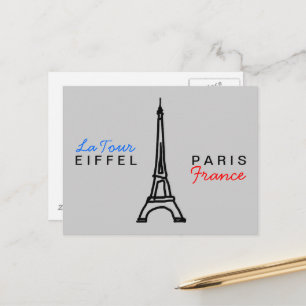 Cartão Postal Escreva sobre Paris France