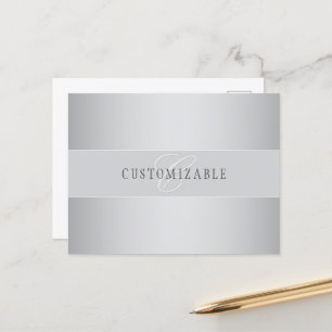 Cartão Postal Escrevendo de Script Monograma Editável Elegante  