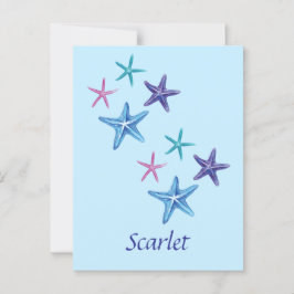 Cartão Postal Escrevendo de Starfish Colorido Personalizável