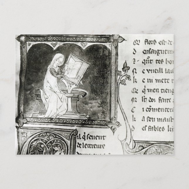 Cartão Postal Escrevendo Marie de France (Frente)