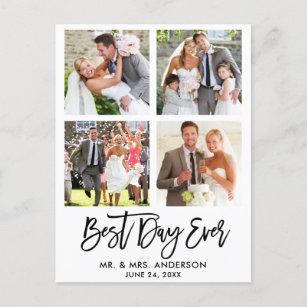 Cartão Postal Escrita Escova Melhor Dia De Casamento Foto Obriga