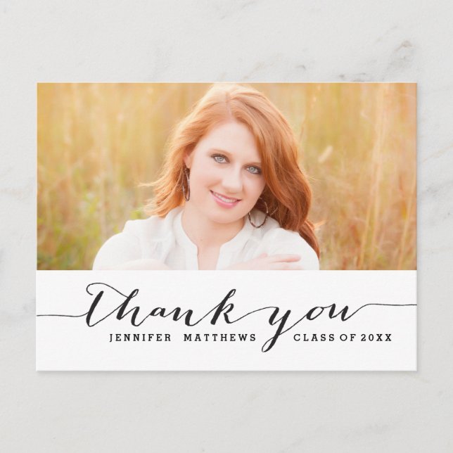 Cartão Postal Escrita manual | Cartão-postal Graduação Obrigado (Frente)