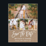 Cartão Postal Escrita Moderna Em Pincel Kraft Salva A Foto Da Da<br><div class="desc">Script de Pincel Moderno 4 Foto Salva A Data Cartão Postal Kraft</div>