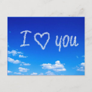 Cartão Postal escrita no céu "Eu Te Amo"