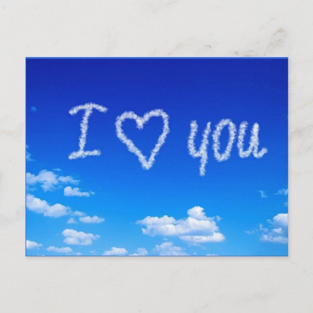 Cartão Postal escrita no céu "Eu Te Amo" (Frente)