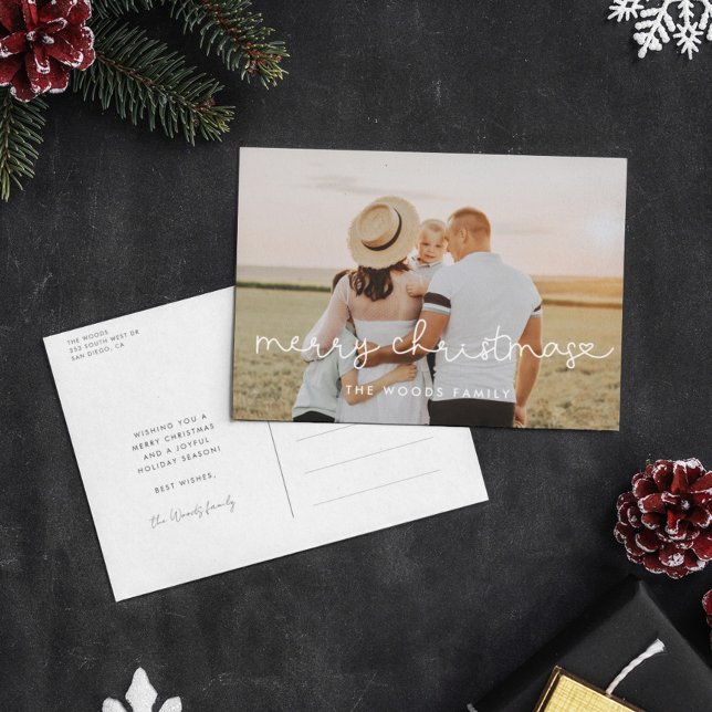 Cartão Postal Escrito bonito Foto de Natal Merry (Criador carregado)