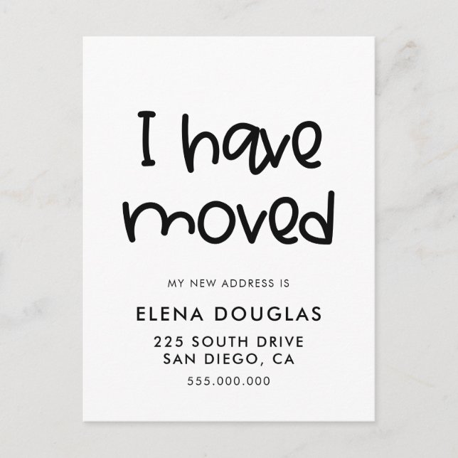 Cartão Postal Escrito bonito que movi o anúncio (Frente)