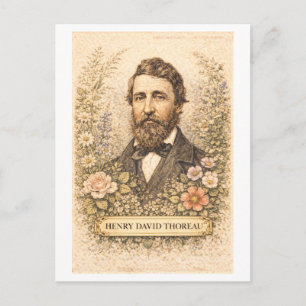 Cartão Postal Escritor Henry David Thoreau ao Estilo Vintage