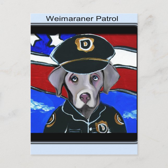 CARTÃO POSTAL ESCRITOR WEIMARANER PATROL (Frente)
