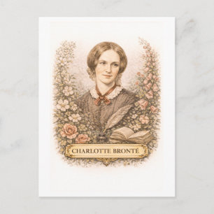 Cartão Postal Escritora Charlotte Bronte ao Estilo Vintage