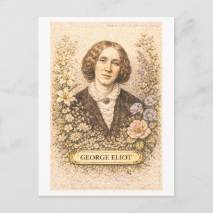 Cartão Postal Escritora George Eliot ao Estilo Vintage
