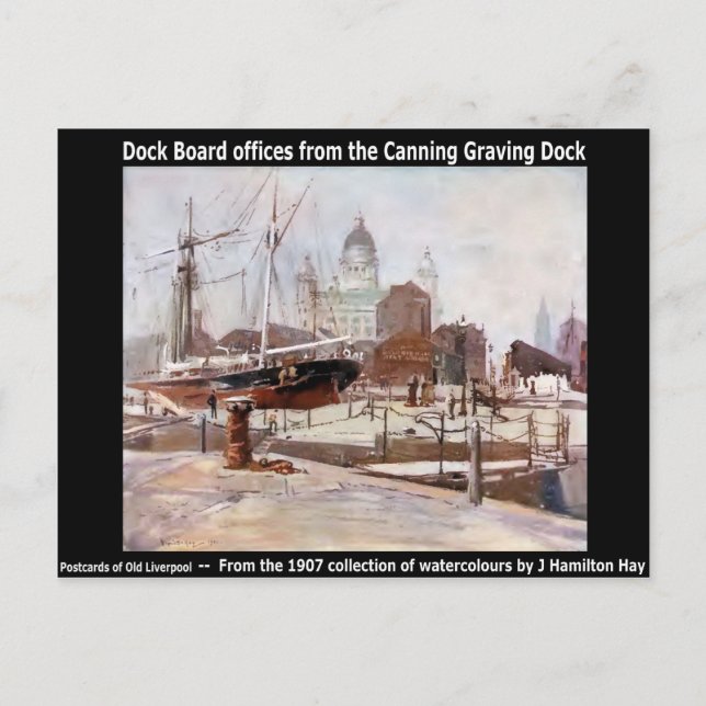 Cartão Postal Escritórios de Conselho de Canning Grave Dock. (Frente)