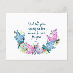 Cartão Postal Escritura 1 Peter 5:7