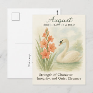 Cartão Postal Escritura Cristã Inspiradora do Cisne de Agosto 