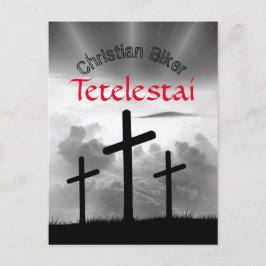 Cartão Postal Escritura de Tetelestai Christian Biker Verse