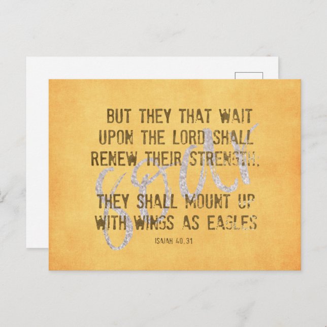 Cartão Postal Escritura de Wings como Eagles KJV (Frente/Verso)