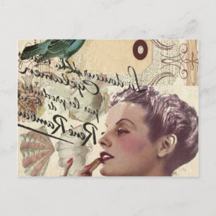 Cartão Postal escritura francesa glamour paris moonista