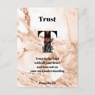 Cartão Postal Escritura Personalizada do Monograma do Mármaco T