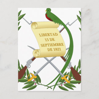 Cartão Postal Escudo de armas da Guatemala - Casaco de armas