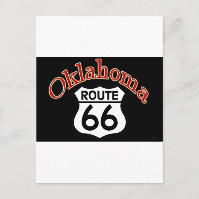 Cartão Postal Escudo do Oklahoma Route 66 (Frente)