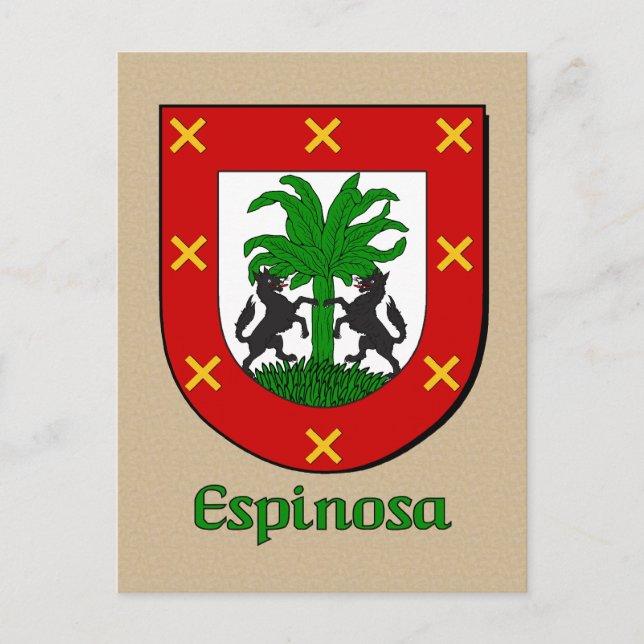 Cartão Postal Escudo Herádico da Família Espinosa (Frente)