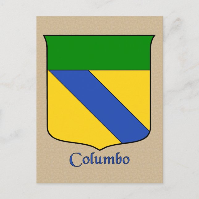 Cartão Postal Escudo Heráldico Columbo (Frente)