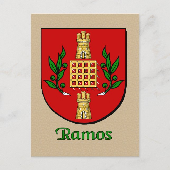 Cartão Postal Escudo Heraldico da Família Ramos (Frente)