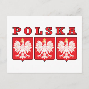 Cartão Postal Escudos da Águia da Polônia