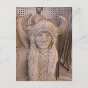 Cartão Postal Escultura da cabeça indiana