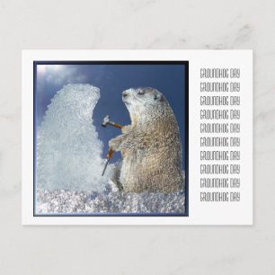 Cartão Postal Escultura De Gelo No Dia Da Marmota
