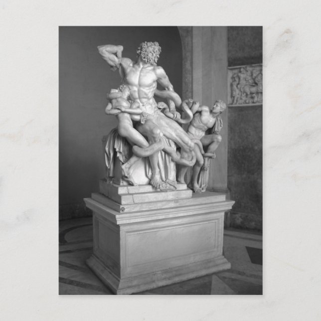 Cartão Postal Escultura de Laocoon no Museu do Vaticano, Roma. P (Frente)