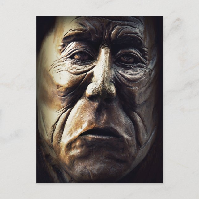 Cartão Postal Escultura de madeira aborígena original (Frente)