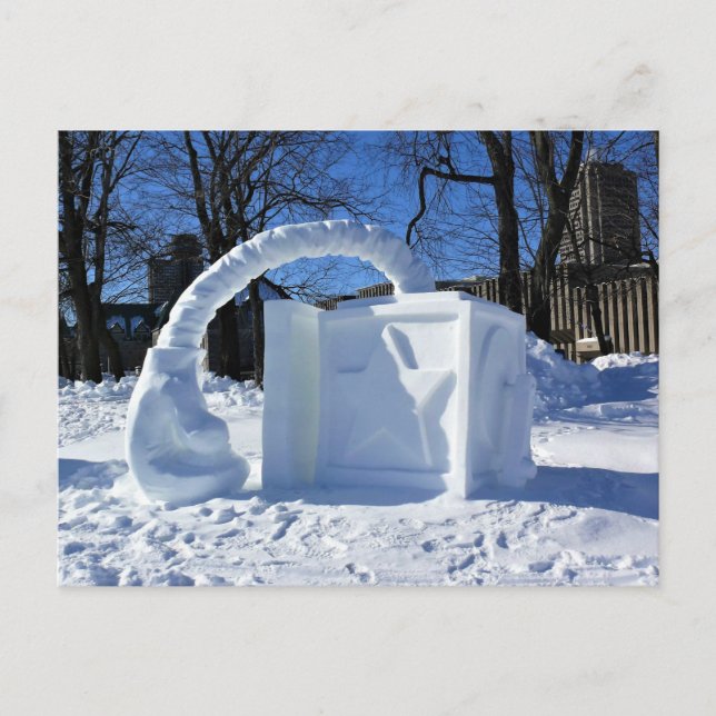 Cartão Postal Escultura de neve, Quebec, Canadá (Frente)
