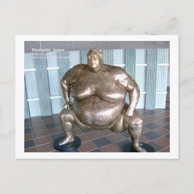 Cartão Postal Escultura de Sumo Luta, Japão (Frente)